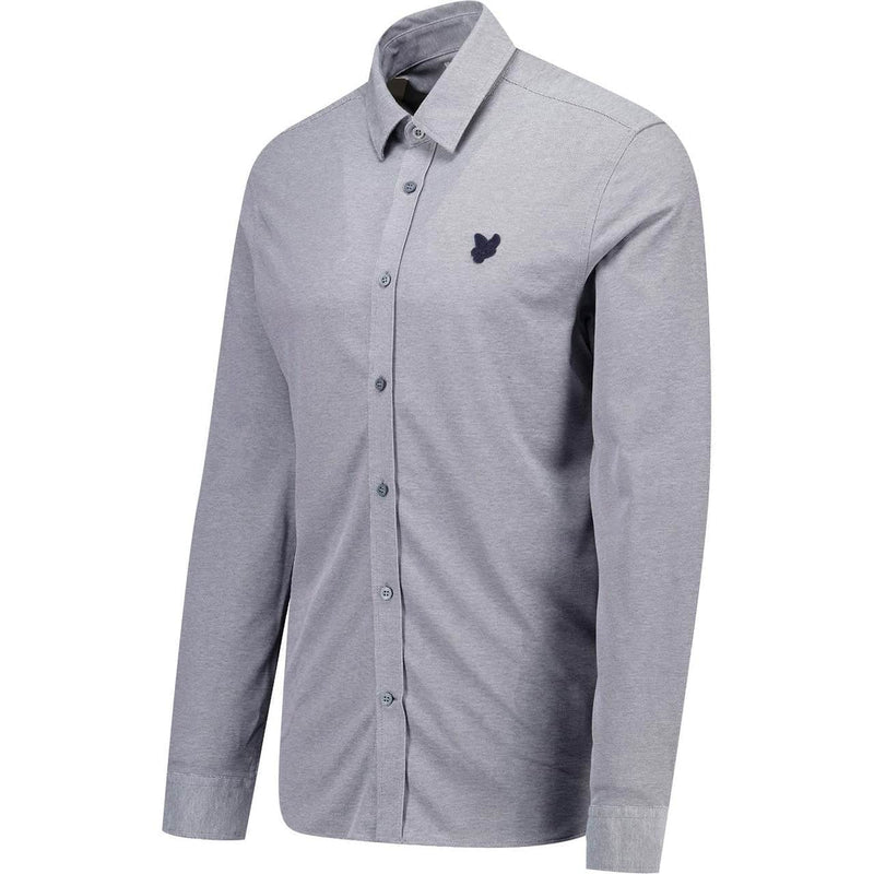 Lyle & Scott Pique Interlock Shirt Chambray Blue Northern Ireland