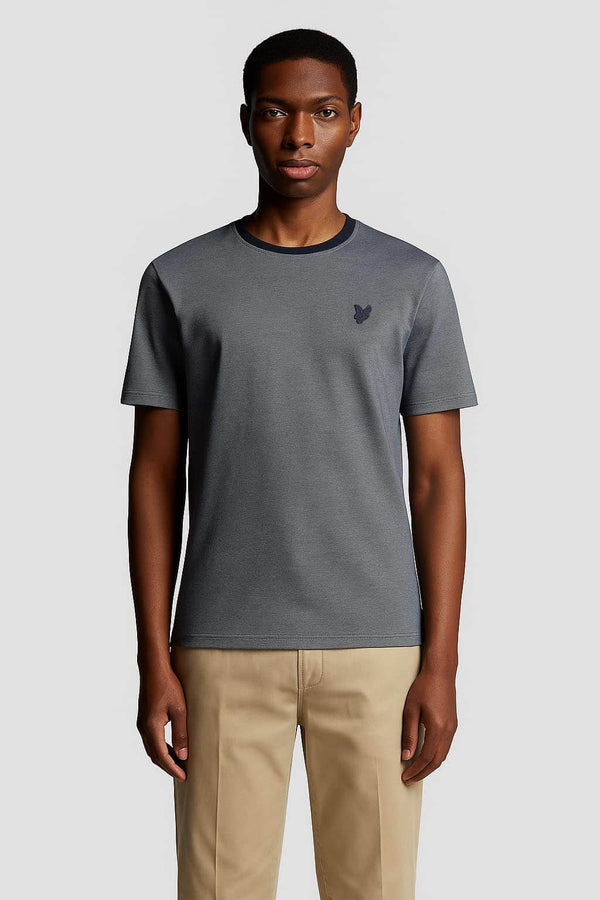 Lyle & Scott Pique Interlock T Shirt Chambray Blue Northern Ireland