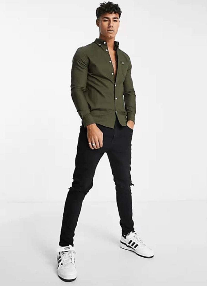Lyle & Scott Regular Fit Oxford Shirt Olive Green