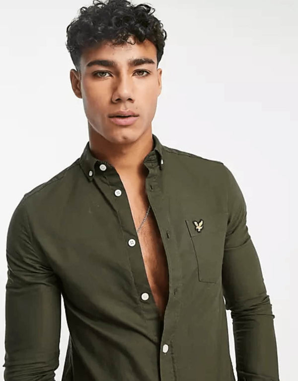 Lyle & Scott Regular Fit Oxford Shirt Olive Green