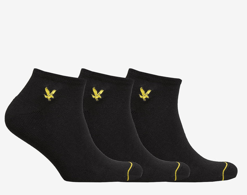 Lyle & Scott - Ross 3 Pack Trainer Socks - White, Black, Multi 7-11 UK
