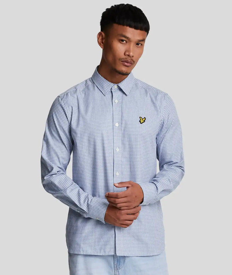 Lyle & Scott Shepherd Check Shirt Crafted Blue/White Northern Ireland