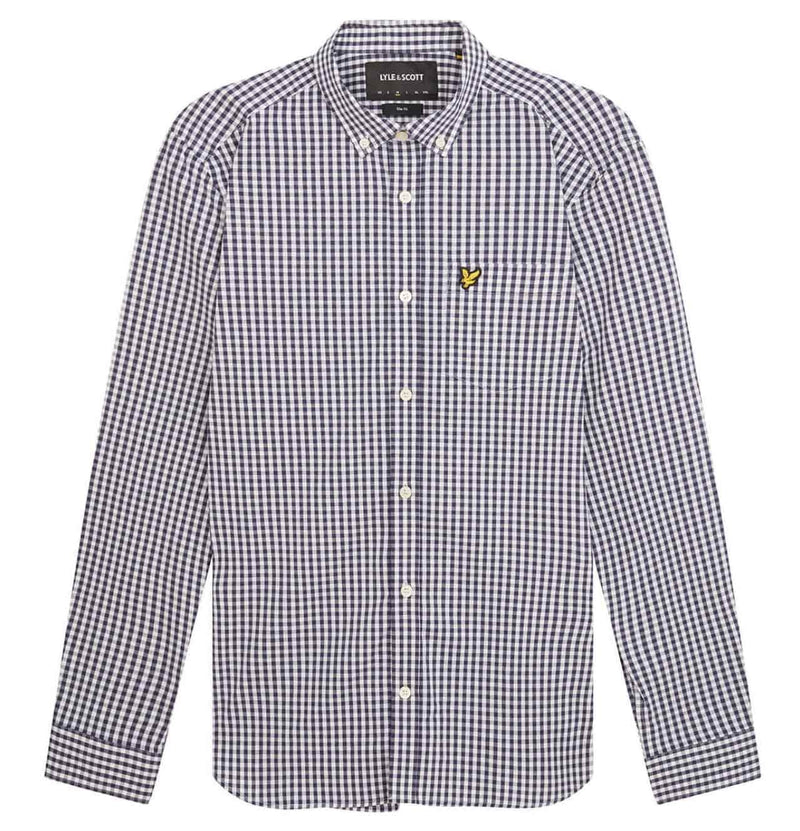 Lyle & Scott - Slim Fit Gingham Shirt - Navy/White
