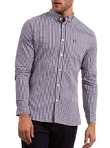 Lyle & Scott Slim Fit Gingham Shirt - Navy/White