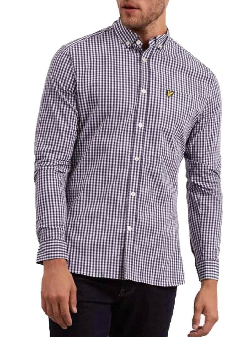 Lyle & Scott Slim Fit Gingham Shirt - Navy/White