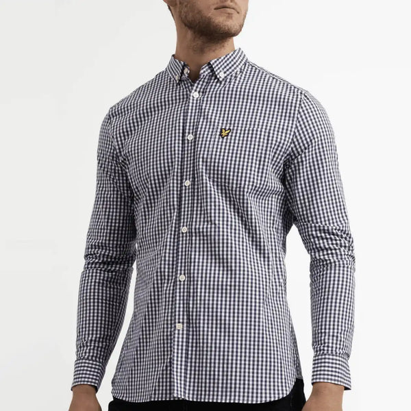 Lyle & Scott - Slim Fit Gingham Shirt - Navy/White