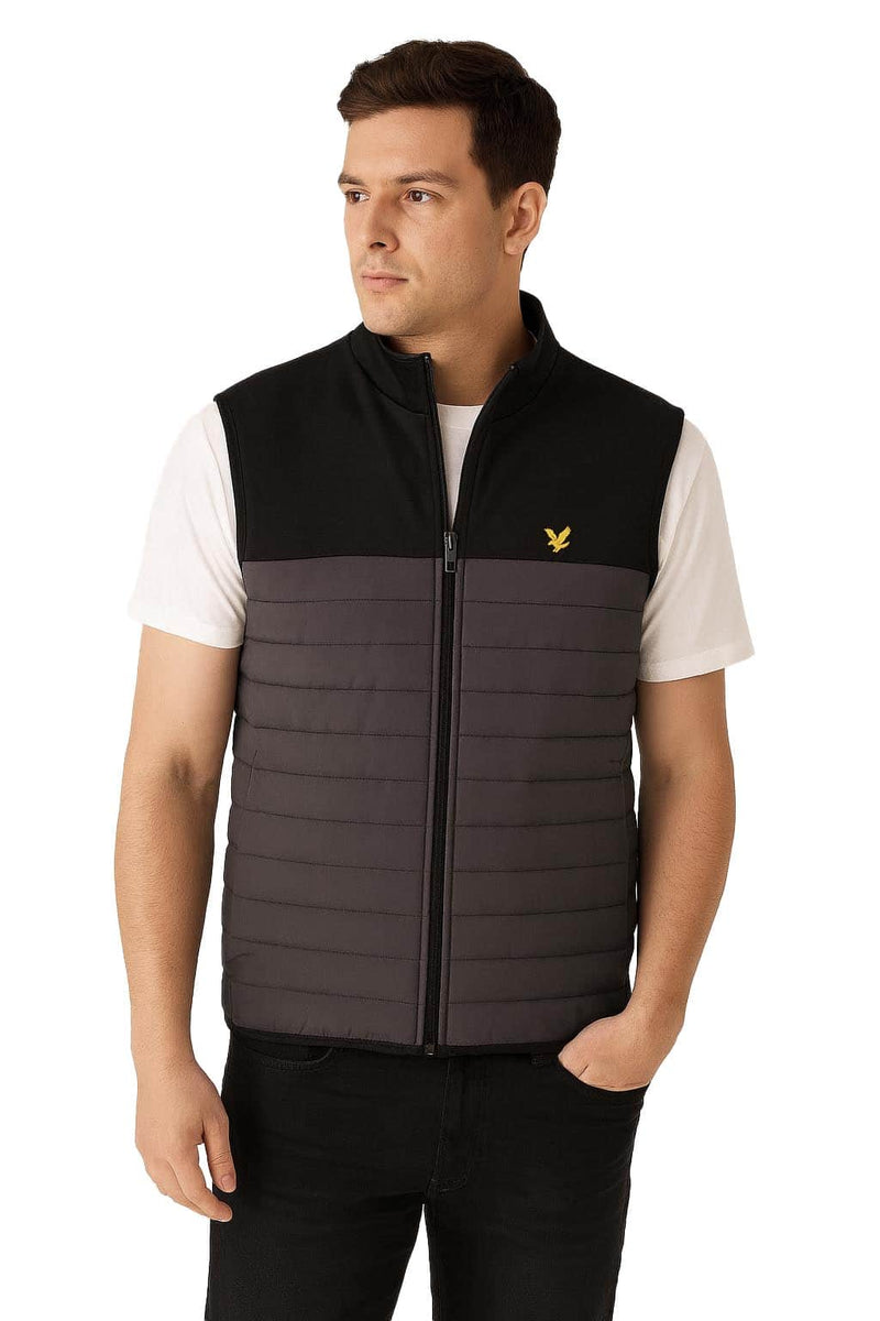Lyle & Scott Sports Fleece Hybrid Gilet Jet Black/Granite Northern