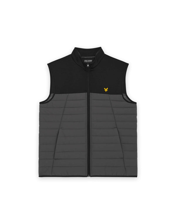 Lyle & Scott Sports Fleece Hybrid Gilet Jet Black/Granite Northern