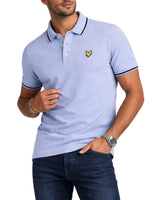 Lyle & Scott Tipped Polo Shirt Bubble Blue/Jet Black Northern Ireland