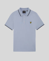 Lyle & Scott Tipped Polo Shirt Bubble Blue/Jet Black Northern Ireland