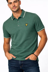 Lyle & Scott Tipped Polo Shirt Everglade Green/Wheat Northern Ireland