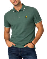 Lyle & Scott Tipped Polo Shirt Everglade Green/Wheat Northern Ireland