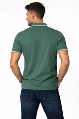 Lyle & Scott Tipped Polo Shirt Everglade Green/Wheat Northern Ireland