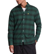 Lyle & Scott Tonal Check Flannel Shirt Argyle Teal/Jet Black Northern