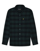 Lyle & Scott Tonal Check Flannel Shirt Argyle Teal/Jet Black Northern