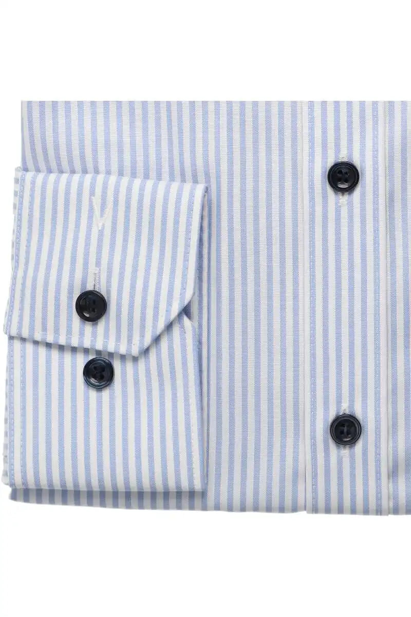 Marvelis Mens Body Fit Long Sleeve Dress Shirt 7532/44/11 Blue Stripe