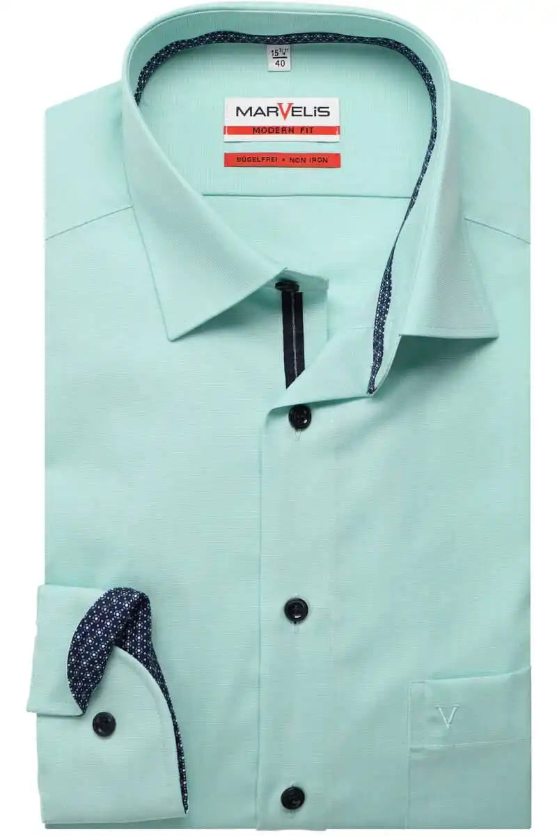 Marvelis Men’s Modern Fit Dress Shirt Light Green Ballynahinch