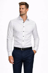 Marvelis Mens Modern Fit Formal Dress Shirt 7207-14-00 White Northern