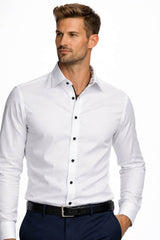 Marvelis Mens Modern Fit Formal Dress Shirt 7207-14-00 White Northern