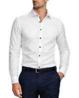 Marvelis Mens Modern Fit Formal Dress Shirt 7207-14-00 White Northern