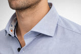 Marvelis Mens Modern Fit Formal Dress Shirt Dark Blue Northern