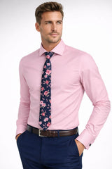 Marvelis Mens Modern Fit Formal Dress Shirt Pink Northern Ireland