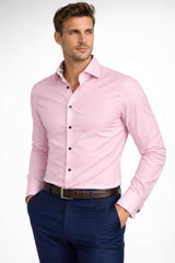 Marvelis Mens Modern Fit Formal Dress Shirt Pink Northern Ireland