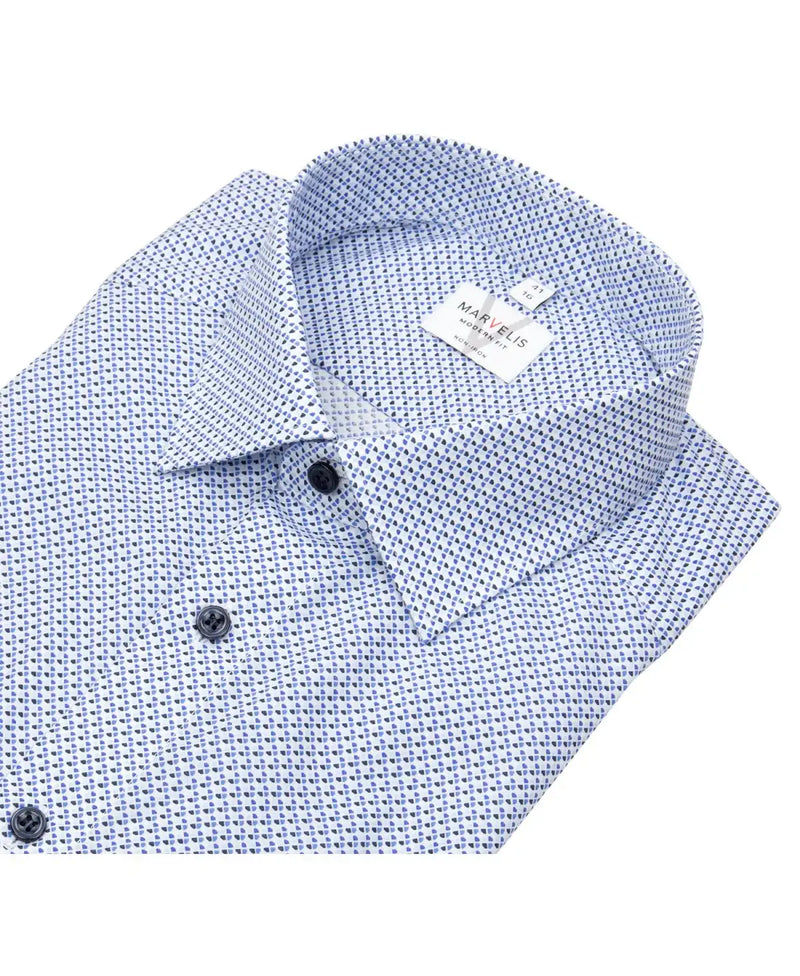 Marvelis Mens Modern Fit Shirt 7224-74-11 Blue Northern Ireland