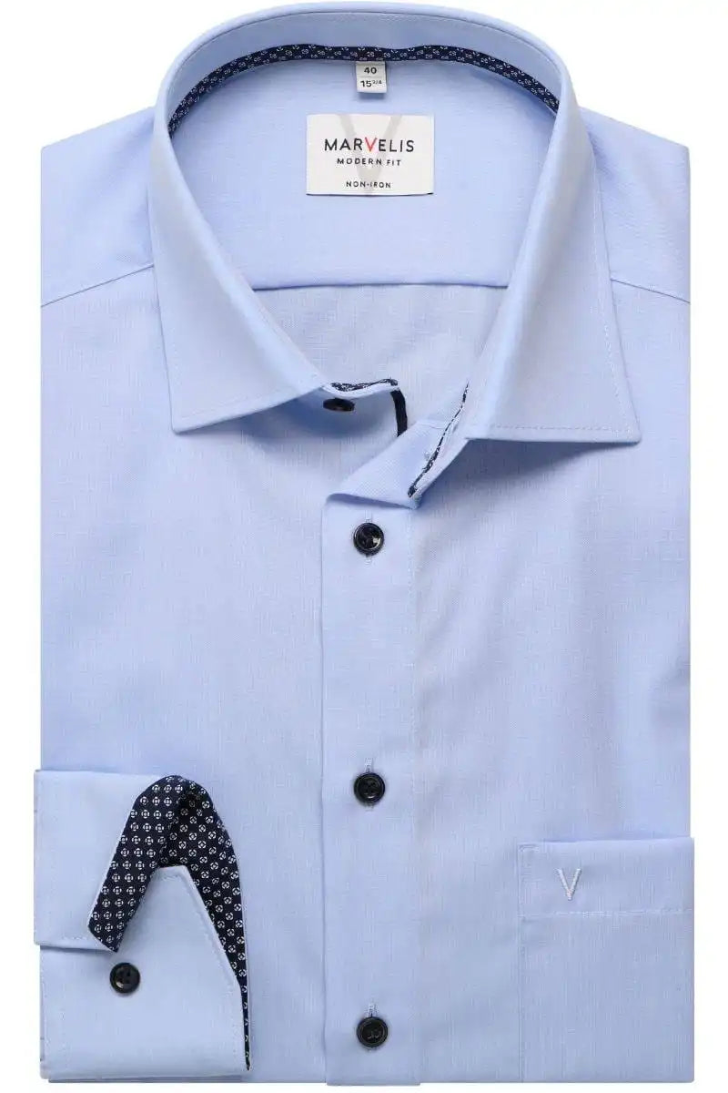 Marvelis Modern Fit Dress Shirt 7220-64-11 Blue Northern Ireland