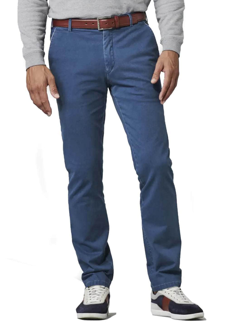 Meyer Men’s Chino Trousers New York Luxury Cotton Blue Ballynahinch