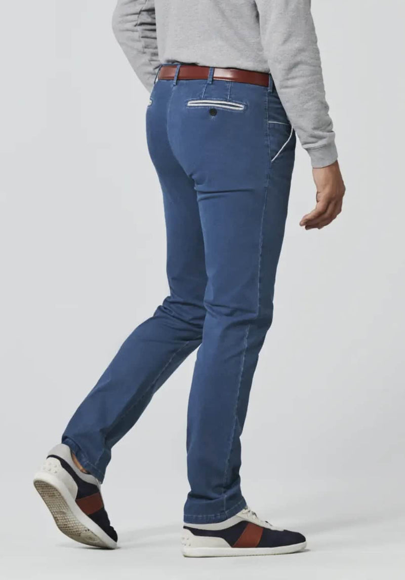 Meyer Men’s Chino Trousers New York Luxury Cotton Blue Ballynahinch