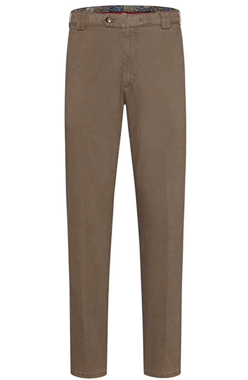 Meyer Chino Trousers Roma Cotton Stone Brown - Pants