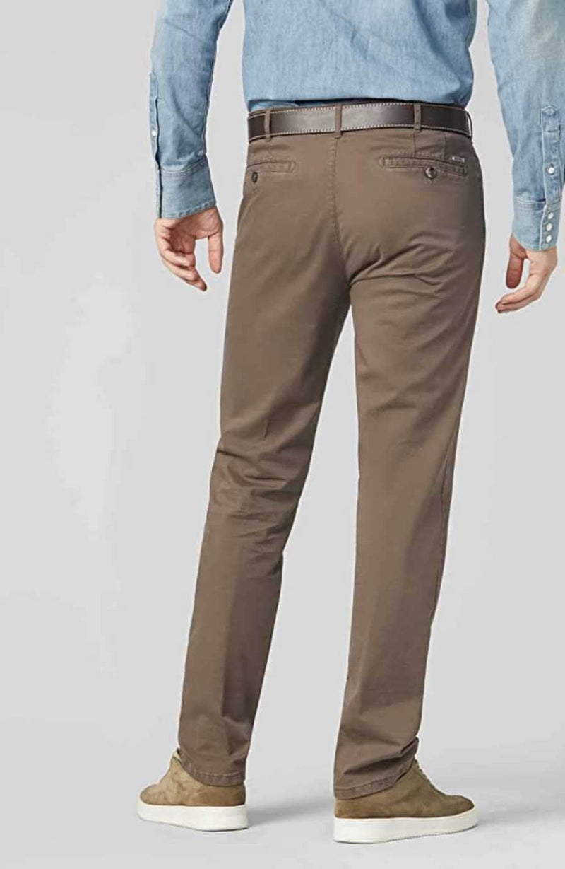 Meyer Chino Trousers Roma Cotton Stone Brown - Pants