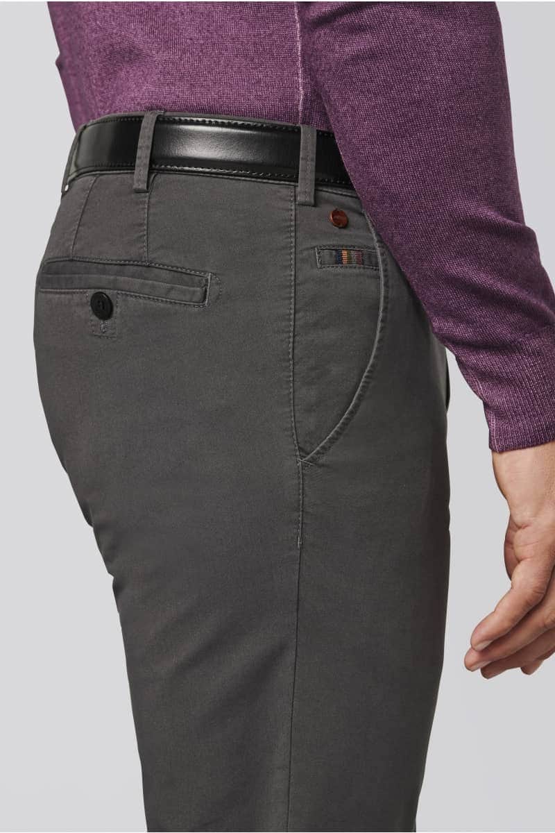 Meyer Chino Trousers Roma Luxury Cotton Charcoal Grey - 