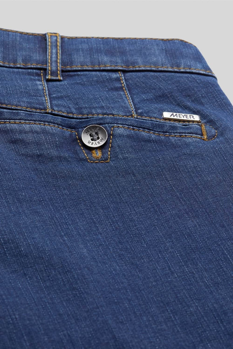 Meyer Roma T400 Core Spun Denim Straight Leg Jeans Blue 