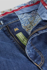 Meyer Roma T400 Core Spun Denim Straight Leg Jeans Blue 