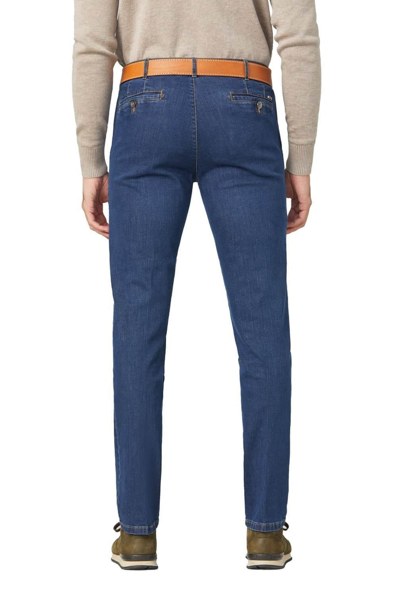 Meyer Roma T400 Core Spun Denim Straight Leg Jeans Blue 