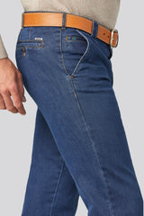 Meyer Roma T400 Core Spun Denim Straight Leg Jeans Blue 