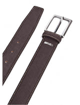 Miguel Bellido Mens Brown Textured Leather Belt Brown Northern
