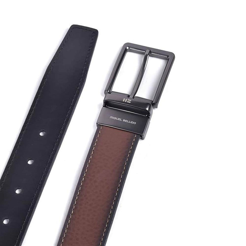Miguel Bellido Mens Reversible Leather Belt Black/Brown Northern