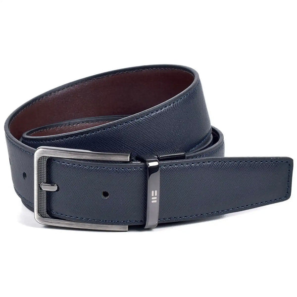 Miguel Bellido Mens Reversible Leather Belt Navy/Brown Northern