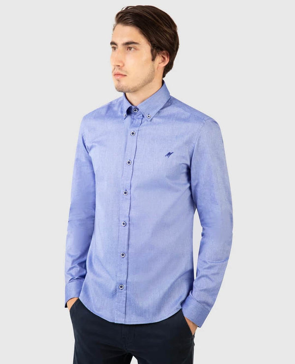 Mish Mash Men’s Classic Oxford Shirt Summit Long Sleeve Chambray