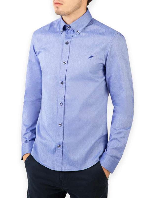 Mish Mash Men’s Classic Oxford Shirt Summit Long Sleeve Chambray