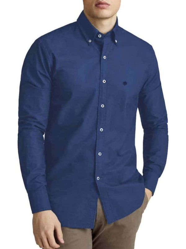 Mish Mash Men’s Classic Oxford Shirt Summit Long Sleeve Indigo Navy