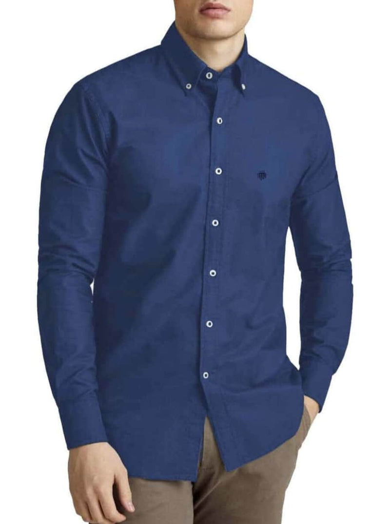 Mish Mash Men’s Classic Oxford Shirt Summit Long Sleeve Indigo Navy