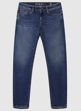 Mish Mash Mens Flex Active Tapered Fit Mid Denim Jeans Northern