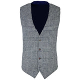 Navy Check Waistcoat