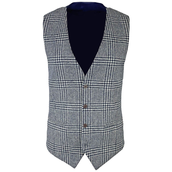 Navy Check Waistcoat