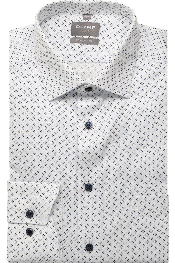 Olymp Comfort Fit Dress Shirt 1064/84/00 White Printed Northern