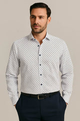 Olymp Comfort Fit Dress Shirt 1064/84/00 White Printed Northern